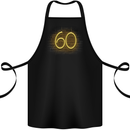 60th Birthday Neon Lights 60 Year Old Cotton Apron 100% Organic Black