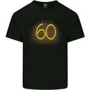 60th Birthday Neon Lights 60 Year Old Mens Cotton T-Shirt Tee Top Black