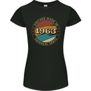 60th Birthday  Vintage Made In 1963 Womens Petite Cut T-Shirt Black