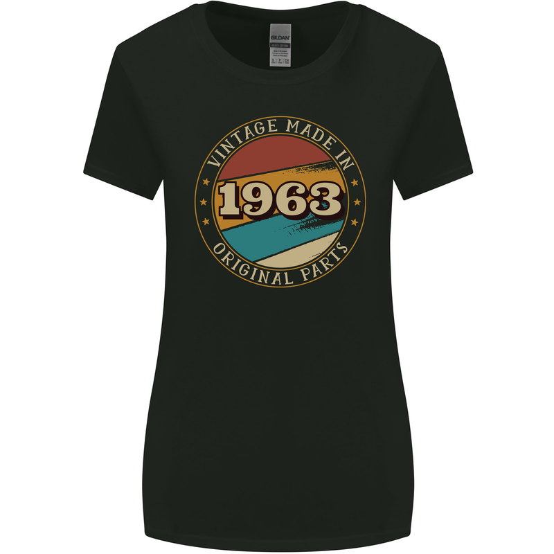 60th Birthday  Vintage Made In 1963 Womens Wider Cut T-Shirt Black