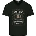 61st Birthday Limited Edition 1962 Mens V-Neck Cotton T-Shirt Black