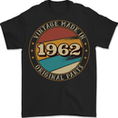 61st Birthday  Vintage Made In 1962 Mens T-Shirt 100% Cotton BLACK