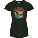 61st Birthday  Vintage Made In 1962 Womens Petite Cut T-Shirt Black