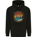 62nd Birthday  Vintage Made In 1961 Mens 80% Cotton Hoodie Black