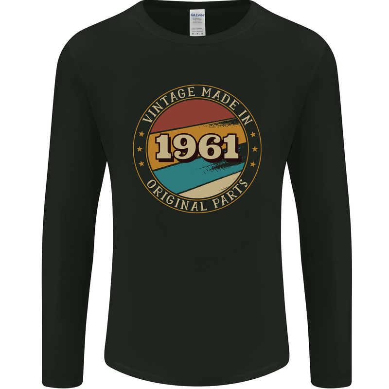 62nd Birthday  Vintage Made In 1961 Mens Long Sleeve T-Shirt Black