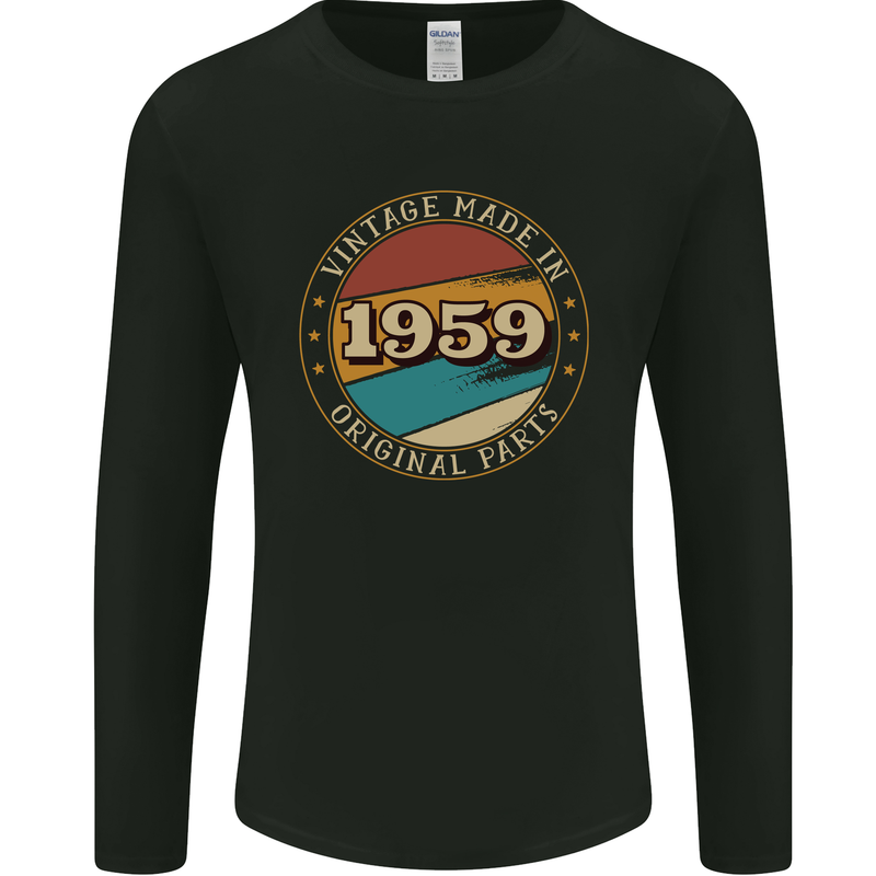 64th Birthday  Vintage Made In 1959 Mens Long Sleeve T-Shirt Black