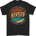 64th Birthday  Vintage Made In 1959 Mens T-Shirt 100% Cotton BLACK