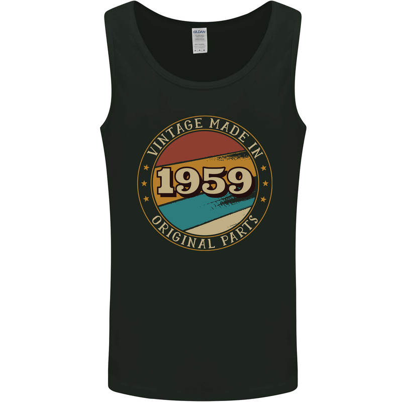 64th Birthday  Vintage Made In 1959 Mens Vest Tank Top Black