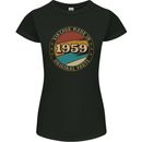 64th Birthday  Vintage Made In 1959 Womens Petite Cut T-Shirt Black