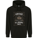 65th Birthday Limited Edition 1958 Mens 80% Cotton Hoodie Black
