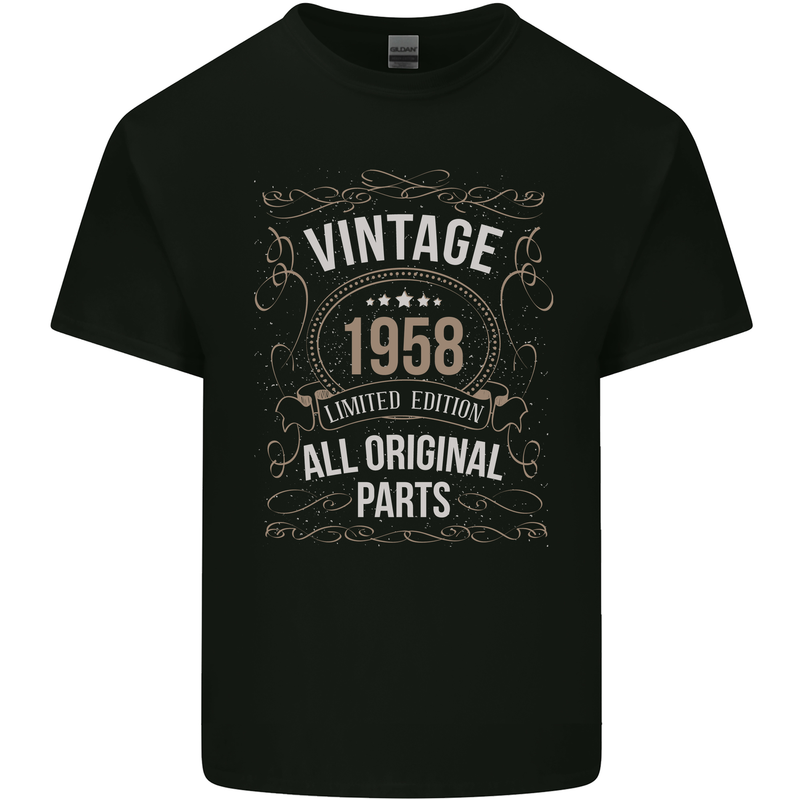 65th Birthday Limited Edition 1958 Mens Cotton T-Shirt Tee Top Black