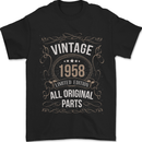 65th Birthday Limited Edition 1958 Mens T-Shirt 100% Cotton Black
