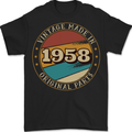 65th Birthday  Vintage Made In 1958 Mens T-Shirt 100% Cotton BLACK