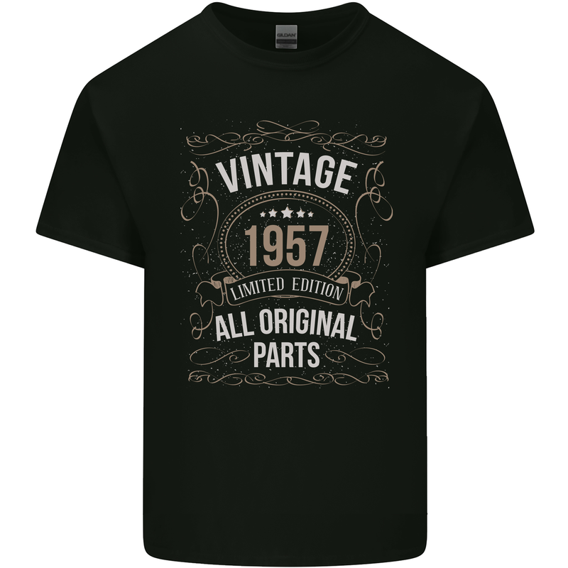66th Birthday Limited Edition 1957 Mens Cotton T-Shirt Tee Top Black