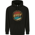 66th Birthday  Vintage Made In 1957 Mens 80% Cotton Hoodie Black