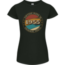 68th Birthday  Vintage Made In 1955 Womens Petite Cut T-Shirt Black