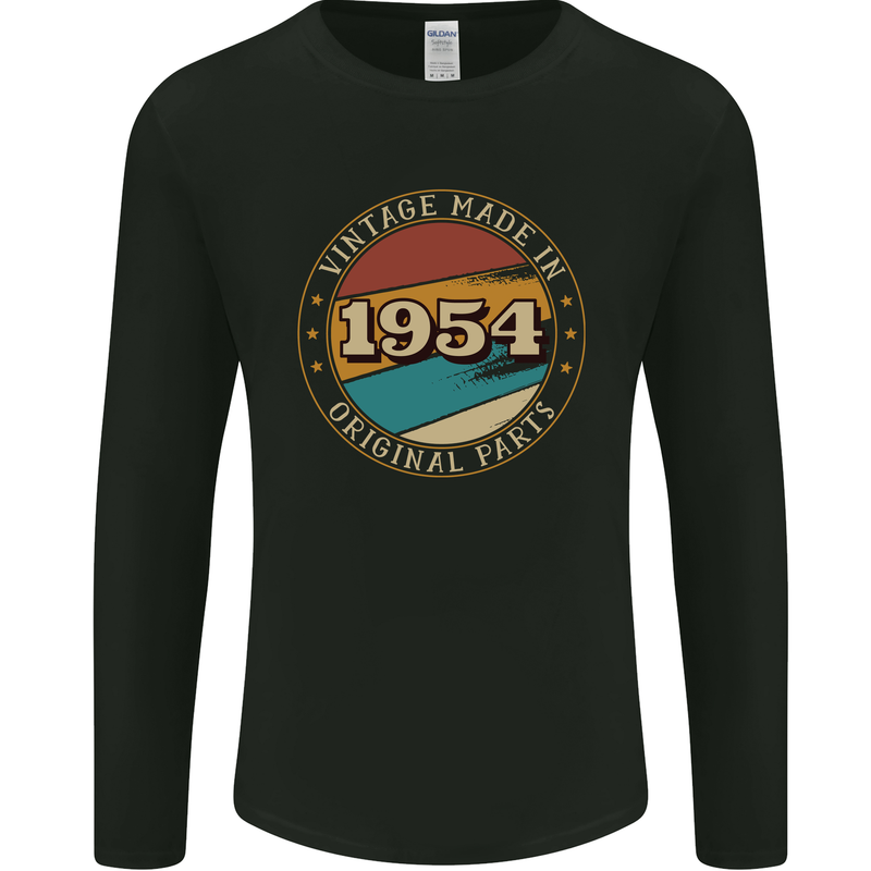 69th Birthday  Vintage Made In 1954 Mens Long Sleeve T-Shirt Black