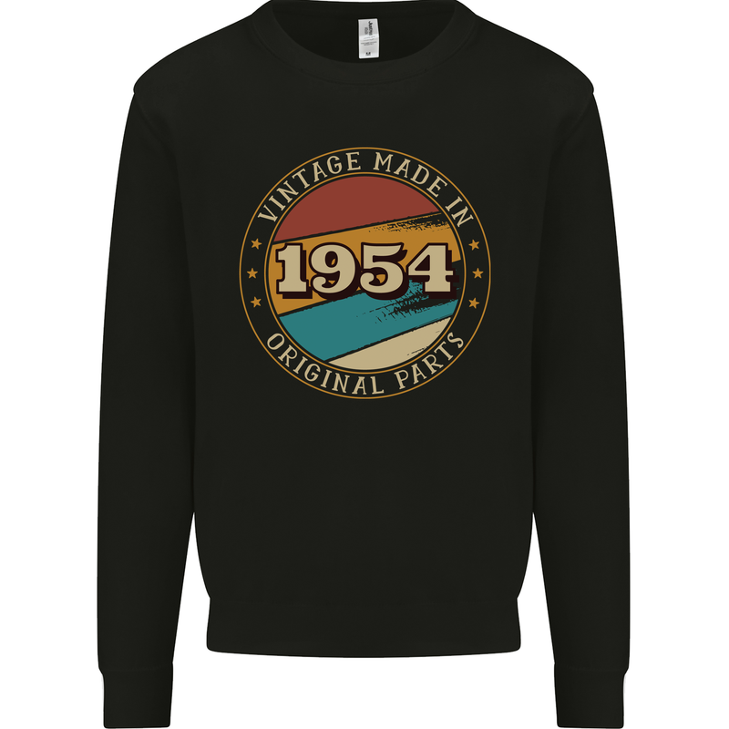 69th Birthday  Vintage Made In 1954 Mens Sweatshirt Jumper Black