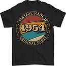69th Birthday  Vintage Made In 1954 Mens T-Shirt 100% Cotton BLACK