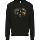 6 Dinosaur Collage T-Rex Raptor Dragons Mens Sweatshirt Jumper Black