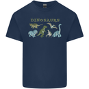 6 Dinosaurs Mens Cotton T-Shirt Tee Top Navy Blue