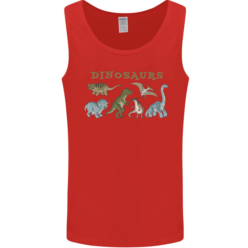 6 Dinosaurs Mens Vest Tank Top Red