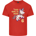 6 Year Old Birthday Girl Magical Unicorn 6th Kids T-Shirt Childrens Red