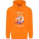 6 Year Old Birthday Magical Unicorn 6th Childrens Kids Hoodie Orange