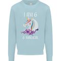 6 Year Old Birthday Magical Unicorn 6th Kids Sweatshirt Jumper Light Blue