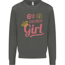 6th Birthday Girl 6 Year Old Princess Kids Sweatshirt Jumper Storm Grey
