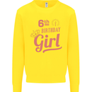 6th Birthday Girl 6 Year Old Princess Kids Sweatshirt Jumper Yellow