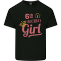 6th Birthday Girl 6 Year Old Princess Kids T-Shirt Childrens Black