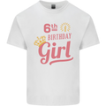 6th Birthday Girl 6 Year Old Princess Kids T-Shirt Childrens White
