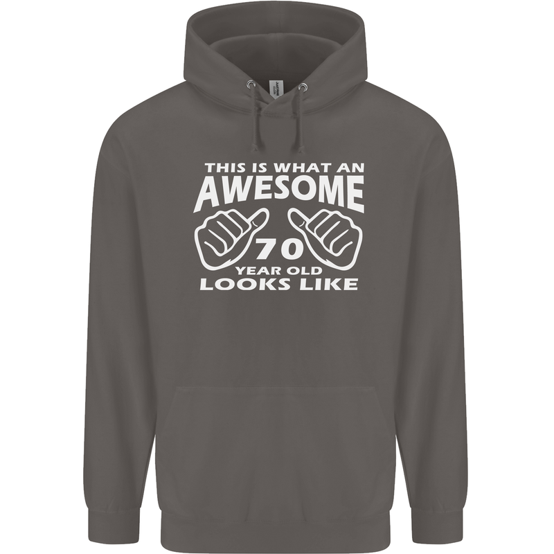 70th Birthday 70 Year Old This Is What Mens 80% Cotton Hoodie Charcoal
