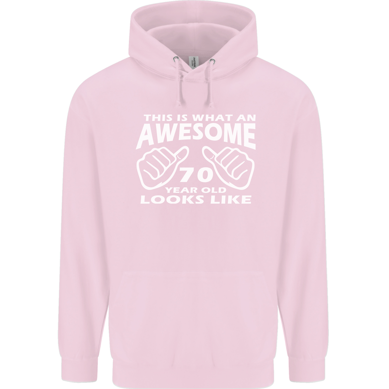 70th Birthday 70 Year Old This Is What Mens 80% Cotton Hoodie Light Pink