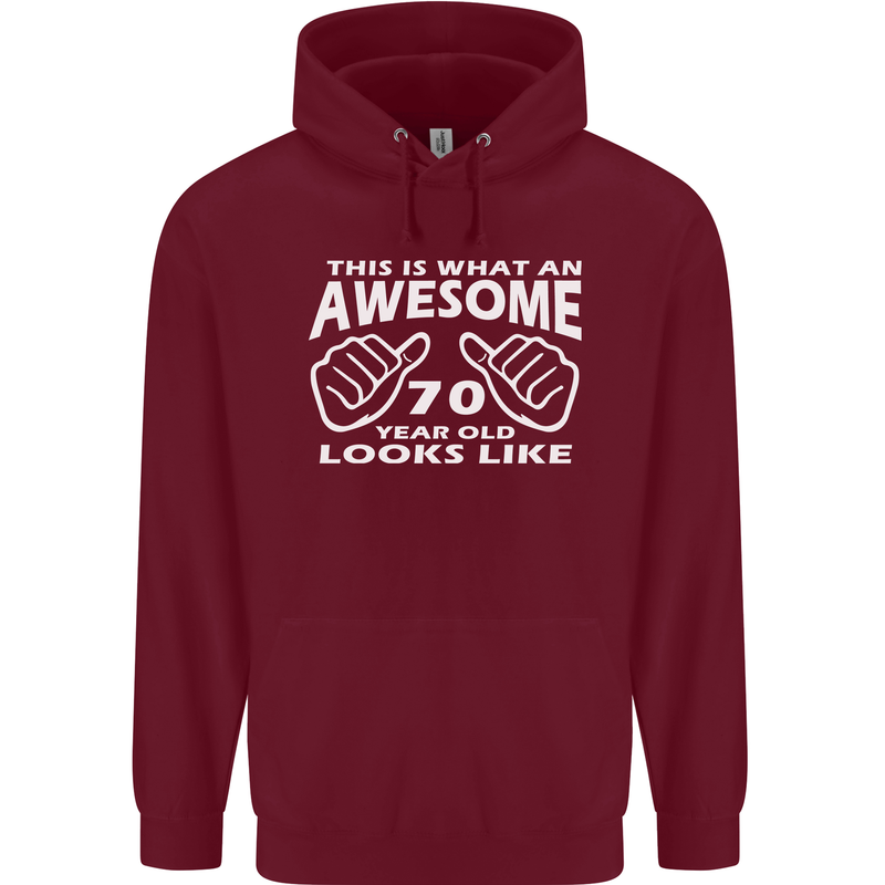 70th Birthday 70 Year Old This Is What Mens 80% Cotton Hoodie Maroon