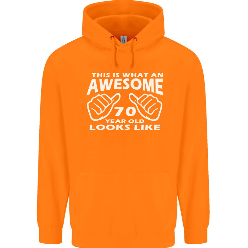 70th Birthday 70 Year Old This Is What Mens 80% Cotton Hoodie Orange