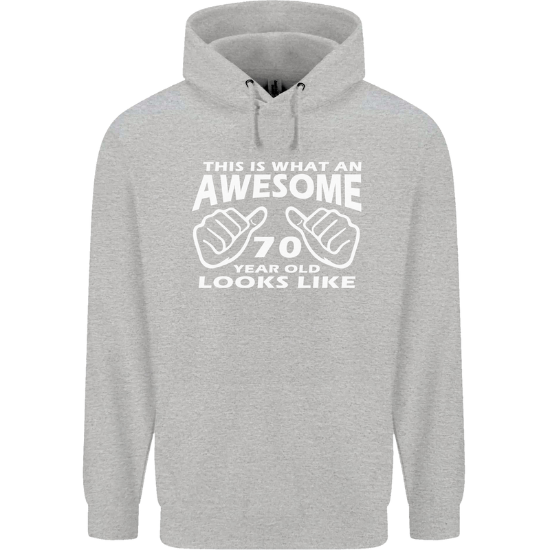 70th Birthday 70 Year Old This Is What Mens 80% Cotton Hoodie Sports Grey