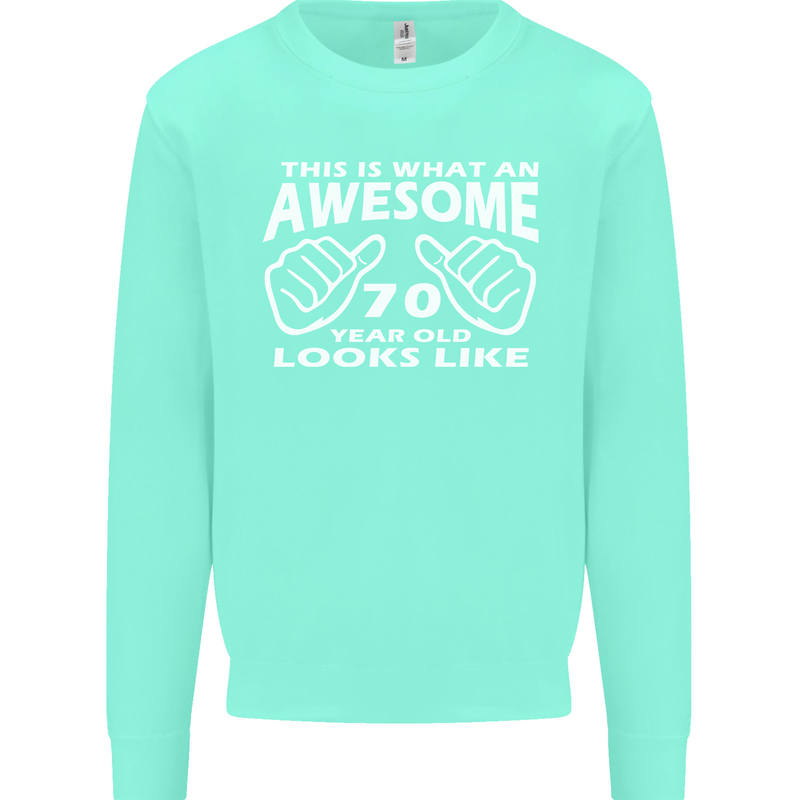 70th Birthday 70 Year Old This Is What Mens Sweatshirt Jumper Peppermint