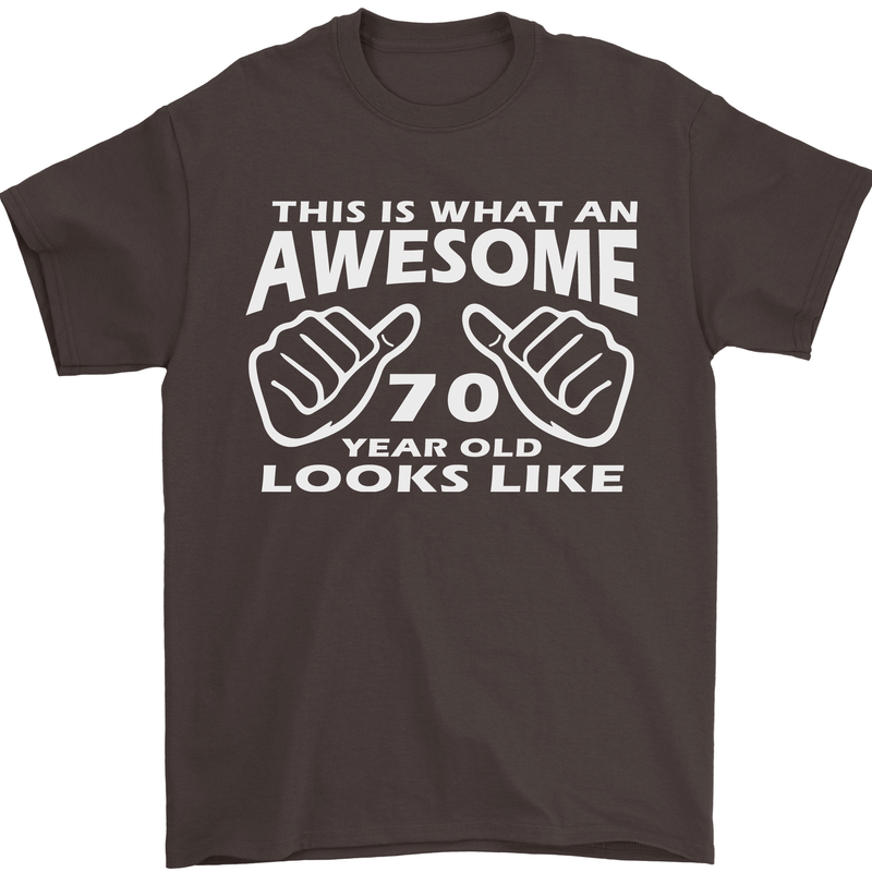 70th Birthday 70 Year Old This Is What Mens T-Shirt 100% Cotton Dark Chocolate
