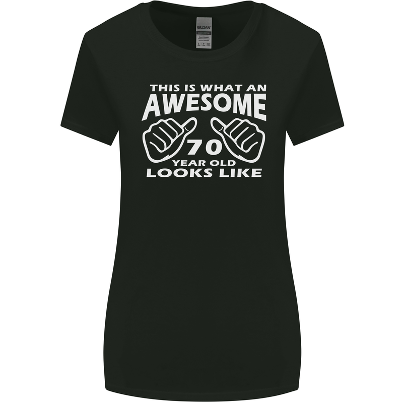 70th Birthday 70 Year Old This Is What Womens Wider Cut T-Shirt Black