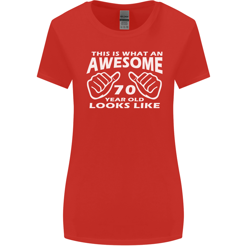 70th Birthday 70 Year Old This Is What Womens Wider Cut T-Shirt Red