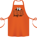 70th Birthday 70 is the New 21 Funny Cotton Apron 100% Organic Orange