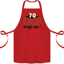 70th Birthday 70 is the New 21 Funny Cotton Apron 100% Organic Red