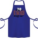 70th Birthday 70 is the New 21 Funny Cotton Apron 100% Organic Royal Blue