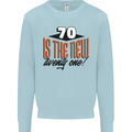 70th Birthday 70 is the New 21 Funny Kids Sweatshirt Jumper Light Blue