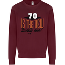 70th Birthday 70 is the New 21 Funny Kids Sweatshirt Jumper Maroon