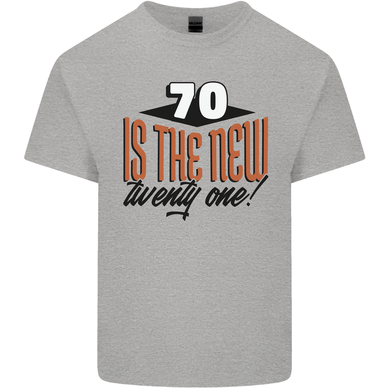 70th Birthday 70 is the New 21 Funny Kids T-Shirt Childrens Sports Grey