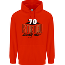 70th Birthday 70 is the New 21 Funny Mens 80% Cotton Hoodie Bright Red