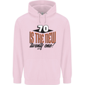 70th Birthday 70 is the New 21 Funny Mens 80% Cotton Hoodie Light Pink